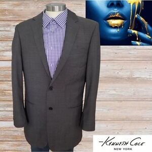 Kenneth‎ Cole Blazer Sport Coat Suit Jacket  Wool Gray  Sz 39L